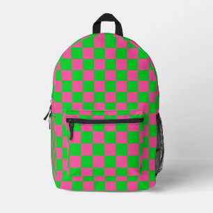 Sac À Dos Imprimé Motif À damiers chèque rose vert