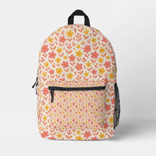 Sac À Dos Imprimé Motif à fleurs rose et jaune