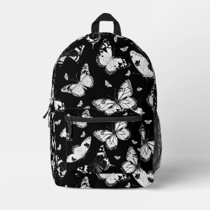 Sac À Dos Imprimé Motif à papillon noir et blanc carrelé