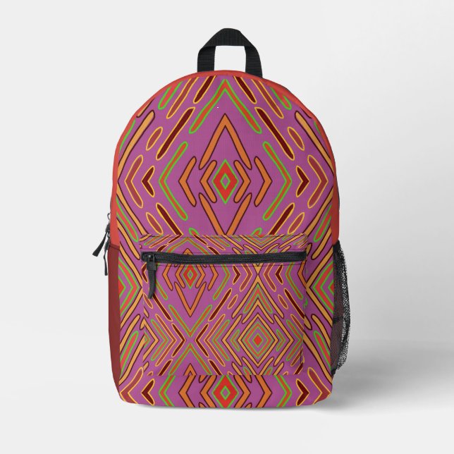 Sac À Dos Imprimé Motif abstrait de circuits futuristes  (Recto)
