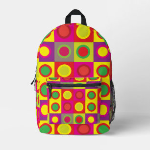 Sac À Dos Imprimé Motif Abstrait en cercle coloré Carré sans couture