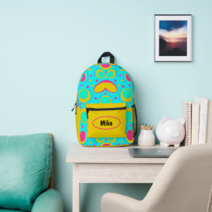 Sac À Dos Imprimé Motif Abstrait funky avec nom