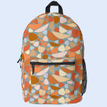 Sac À Dos Imprimé Motif Abstrait Orange Peach<br><div class="desc">Motif abstrait moderne orange,  pêche et mousse de mer. Art original de Nic Squirrell.</div>