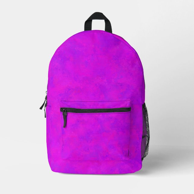 Sac À Dos Imprimé Motif Abstrait rose pourpre (Recto)
