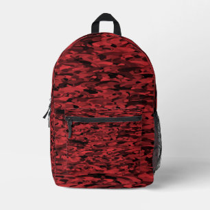 Sac À Dos Imprimé Motif Abstrait Rouge Noir