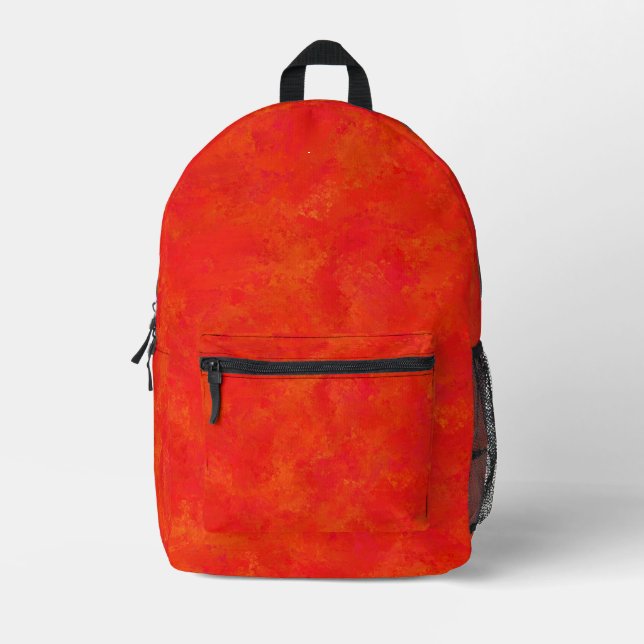 Sac À Dos Imprimé Motif Abstrait rouge orange (Recto)