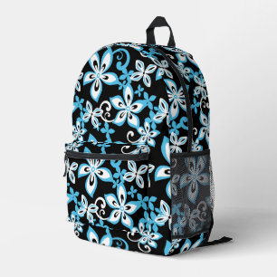 SAC À DOS IMPRIMÉ MOTIF ALOHA HAWAII EN NOIR/BLEU