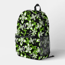 MOTIF ALOHA HAWAII EN NOIR/LIME