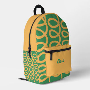Sac À Dos Imprimé Motif amusant jaune/vert personnalisé
