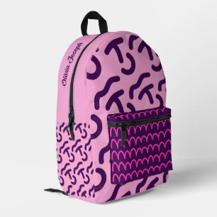 Sac À Dos Imprimé Motif amusant néon foncé/rose personnalisé