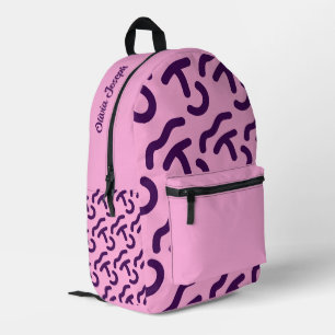 Sac À Dos Imprimé Motif amusant néon/rose personnalisé Dard