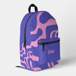 Sac À Dos Imprimé Motif amusant rose/violet personnalisé