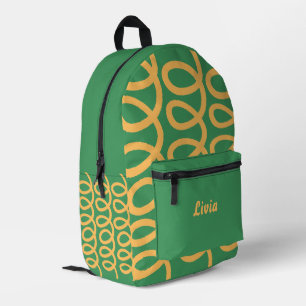 Sac À Dos Imprimé Motif amusant vert/jaune personnalisé