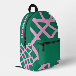 Sac À Dos Imprimé Motif amusant vert/rose personnalisé