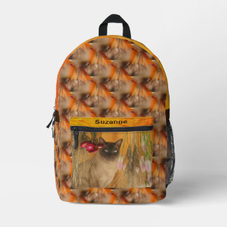 Sac À Dos Imprimé Motif animal chaton siamois personnalisé