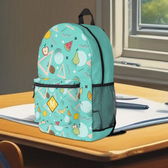 Sac À Dos Imprimé Motif Aqua Fruit Memphis  (Créateur téléchargé)