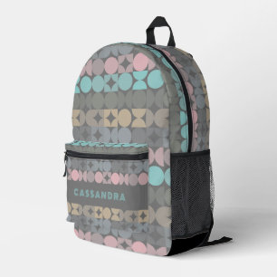Sac À Dos Imprimé Motif Aqua rose gris beige cercles du milieu du si