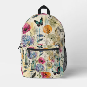 Sac À Dos Imprimé Motif aquarelle botanique côtier coloré