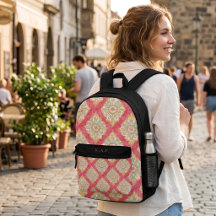 Motif arabesque vintage rose personnalisé
