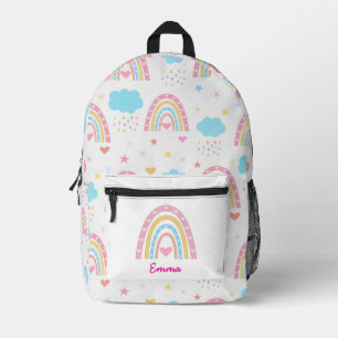Sac À Dos Imprimé Motif arc-en-ciel pastel bohème avec nuages person