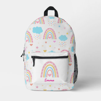 Sac À Dos Imprimé Motif arc-en-ciel pastel bohème avec nuages person