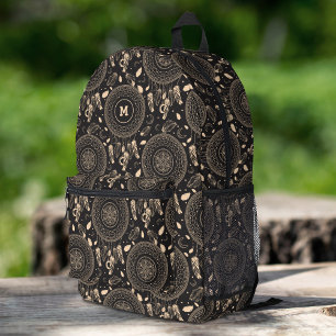 Sac À Dos Imprimé Motif autochtone Boho de Dream noir et blanc