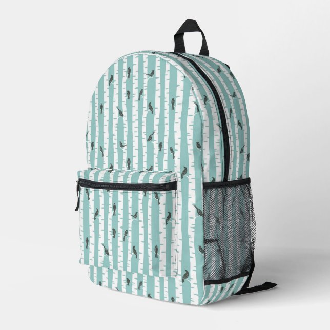 Sac À Dos Imprimé Motif avec oiseaux et arbres (Coin arrière droit)
