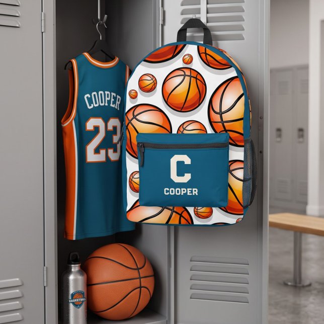 Sac À Dos Imprimé Motif basket-ball bleu  (Créateur téléchargé)