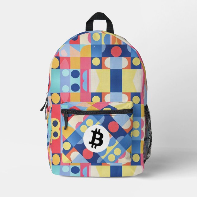 Sac À Dos Imprimé Motif Bitcoin coloré (Recto)