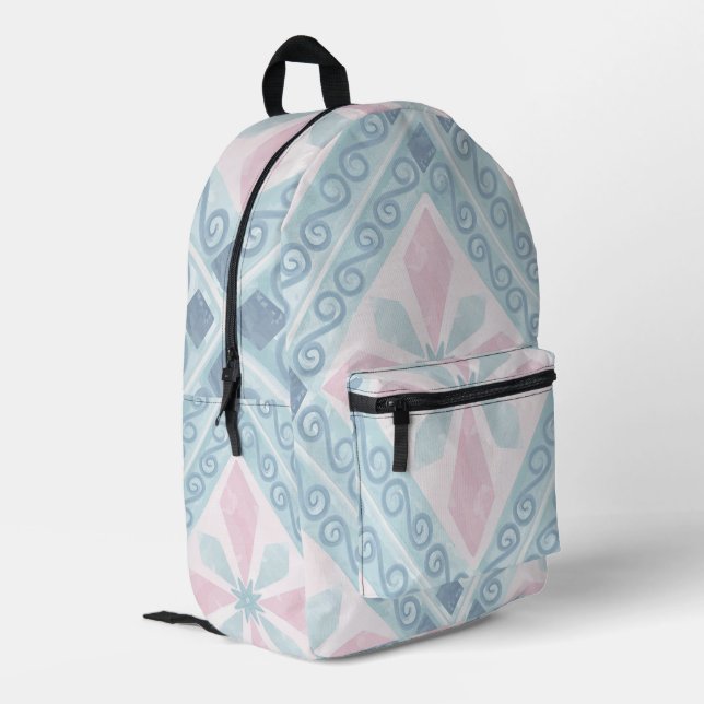 Sac À Dos Imprimé motif bleu en forme de diamant (Coin arrière gauche)