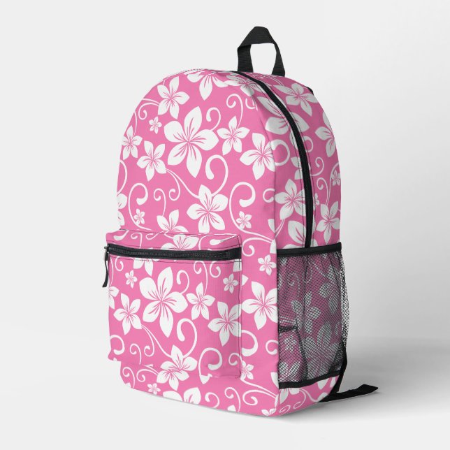 SAC À DOS IMPRIMÉ MOTIF BLUE HAWAII À BUBBLEGUM ROSE (Coin arrière droit)