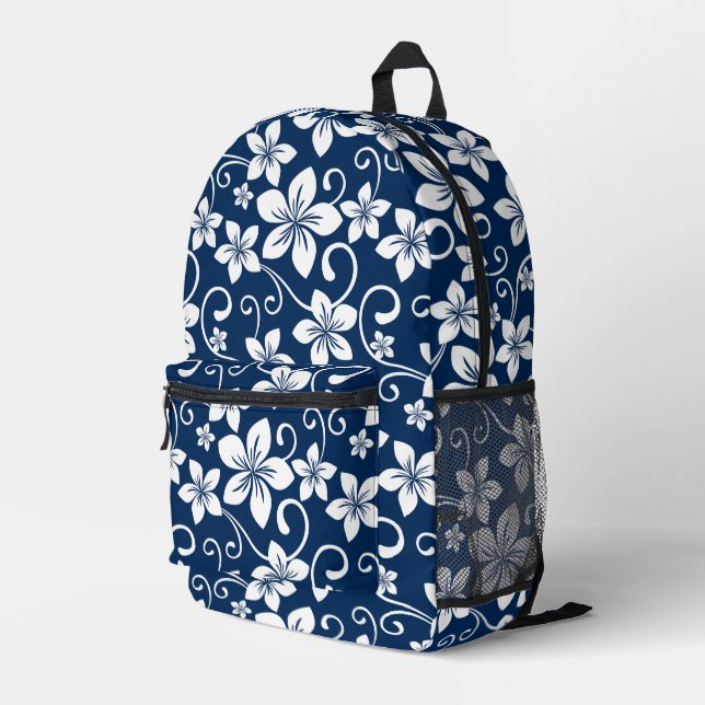 SAC À DOS IMPRIMÉ MOTIF BLUE HAWAII DANS MARINE BLUE (Coin arrière droit)
