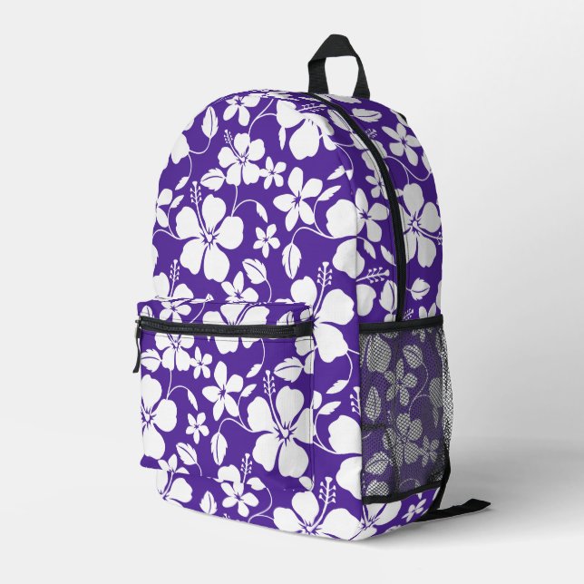 SAC À DOS IMPRIMÉ MOTIF BLUE HAWAII EN VIOLET (Coin arrière droit)