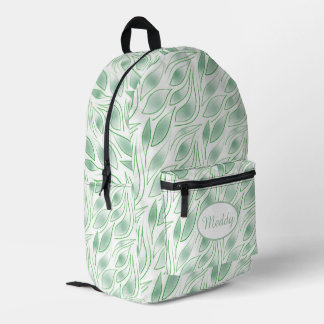 Sac À Dos Imprimé Motif botanique abstrait de feuilles vertes 