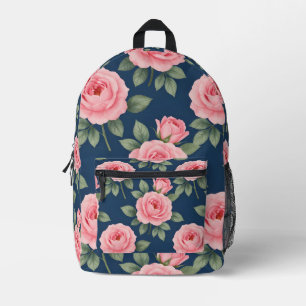 Sac À Dos Imprimé Motif botanique de roses roses luxuriantes