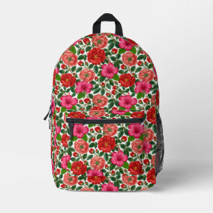 Sac À Dos Imprimé Motif botanique d'Hibiscus et de Rose
