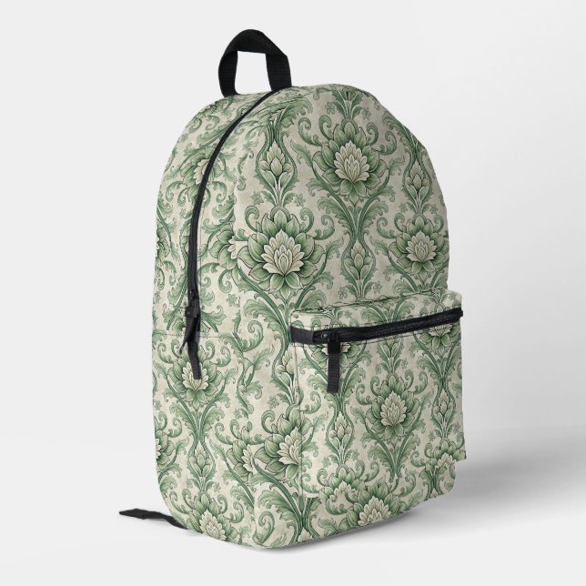 Sac À Dos Imprimé Motif botanique vert vintage (Coin arrière gauche)