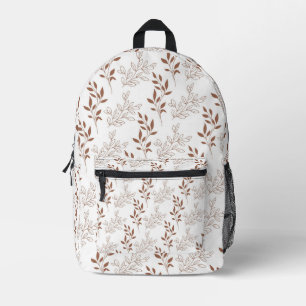 Sac À Dos Imprimé Motif Brown rouge rétro Vintage feuille