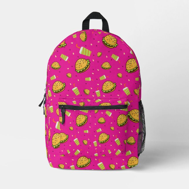 Sac À Dos Imprimé Motif Burgers (Recto)