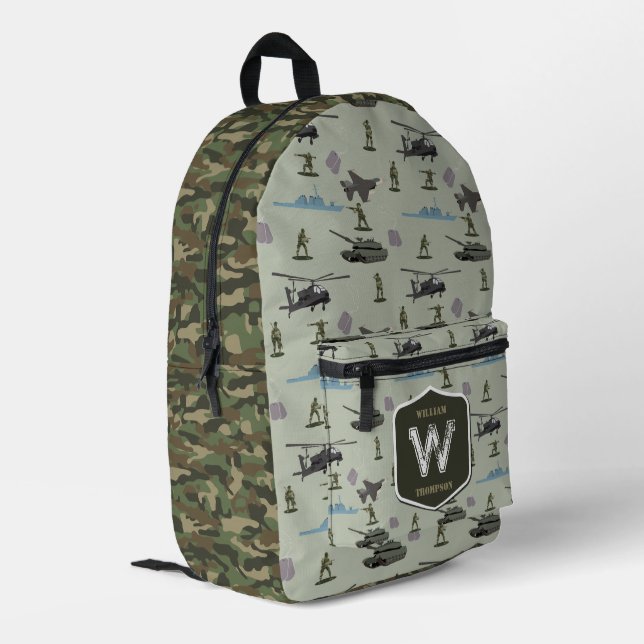 Sac À Dos Imprimé Motif camouflage vert de l'armée militaire (Coin arrière gauche)