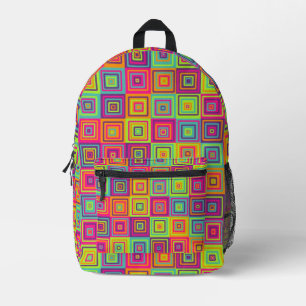 Sac À Dos Imprimé motif carré coloré