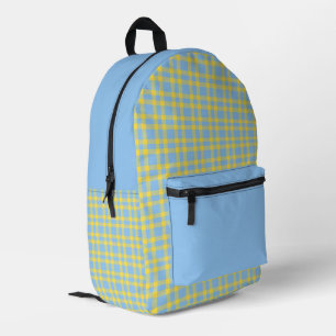 Sac À Dos Imprimé Motif carreaux bleu jaune