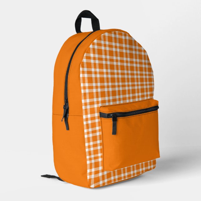 Sac À Dos Imprimé Motif carreaux orange blanc (Coin arrière gauche)
