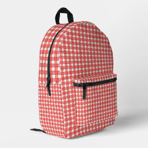 Sac À Dos Imprimé Motif carreaux rouge et blanc