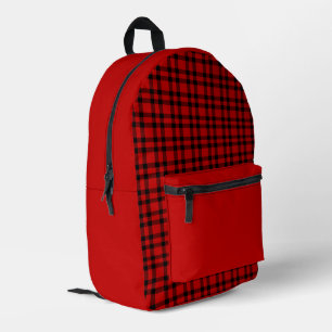 Sac À Dos Imprimé Motif carreaux rouge noir