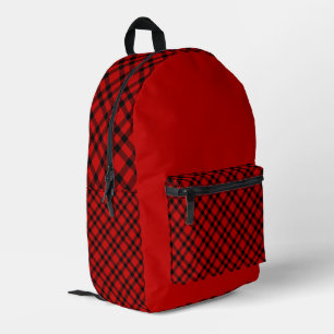 Sac À Dos Imprimé Motif carreaux rouge noir