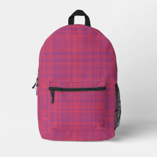 Sac À Dos Imprimé Motif carreaux rouge violet