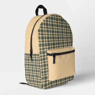 Sac À Dos Imprimé Motif carreaux vert jaune