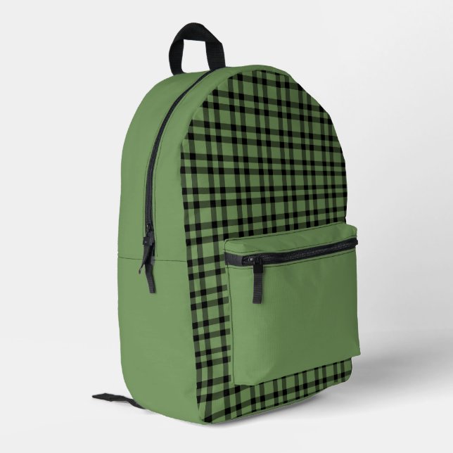 Sac À Dos Imprimé Motif carreaux vert noir (Coin arrière gauche)