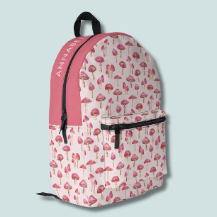 Sac À Dos Imprimé Motif Champignon Rose